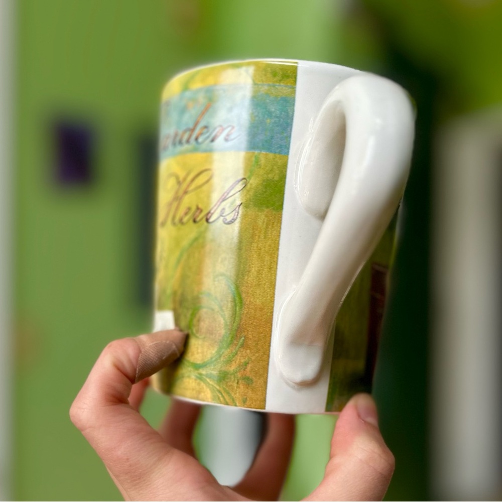 Vintage Elegant Garden + Herb Cottagecore Cypress Ceramic Large Kitchen Mug - Picture 5 of 8